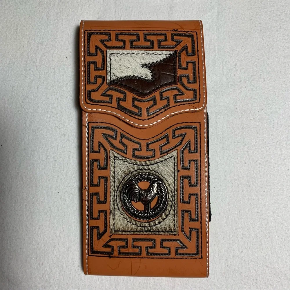 WESTERN LEATHER CELL PHONE CASE,‎ FUNDA VAQUERA DE CUERO COWBOY RODEO PHONE CASE - Picture 9 of 9